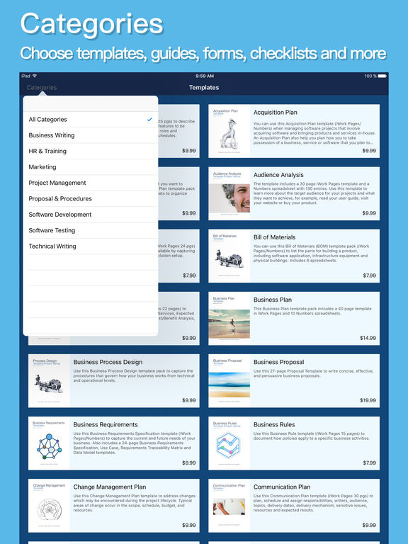 business plan template ipad