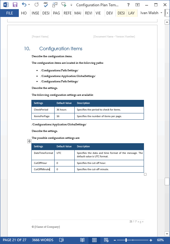 Configuration Guide Template (MS Word)