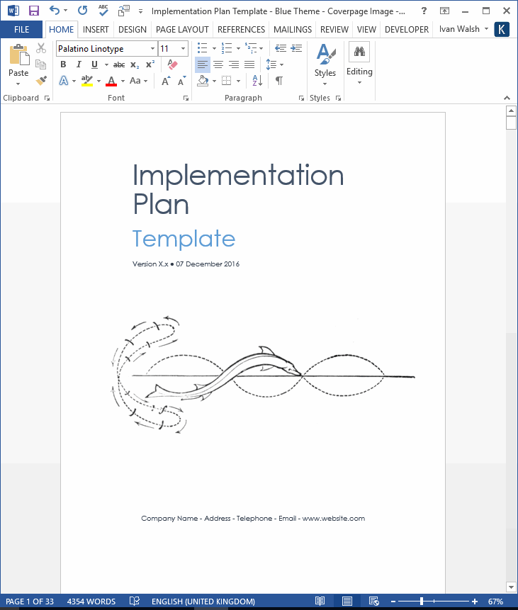 Implementation Plan Template Templates, Forms, Checklists for MS Office and Apple iWork