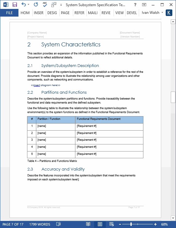 System Requirements Specification templates Templates, Forms