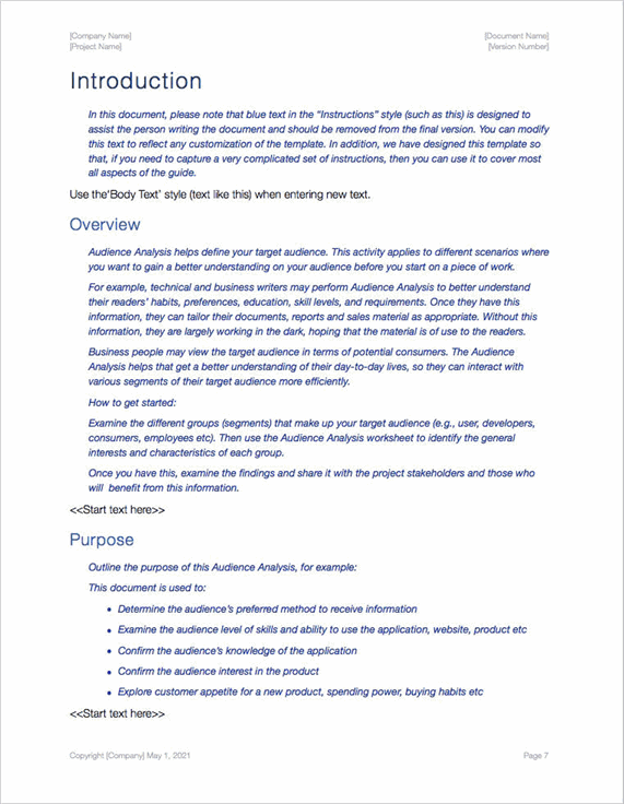 Audience Analysis Templates (Apple) Templates, Forms, Checklists for