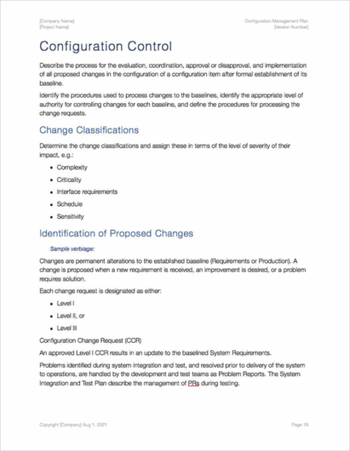 Configuration Management Plan Templates (Apple) Templates, Forms