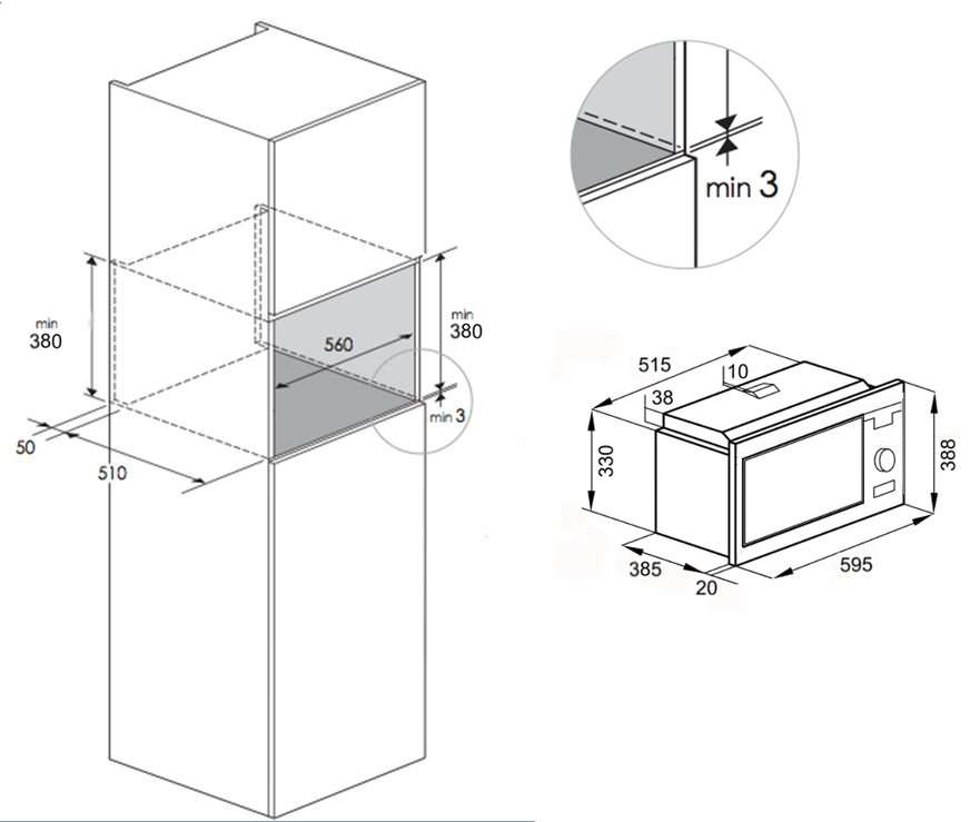 BUILT IN MICROWAVE GRILL 28L OVEN Kleenmaid Appliances