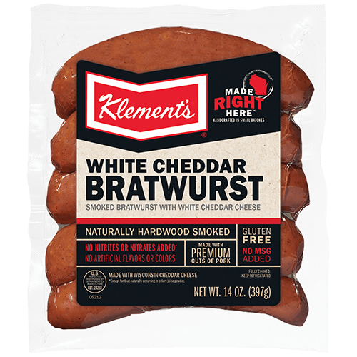 14 OZ White Cheddar Bratwurst Klement's