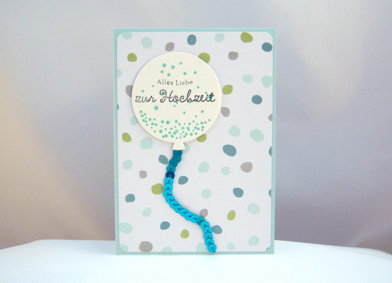 Karte zur Hochzeit Ballon Kleodesigns