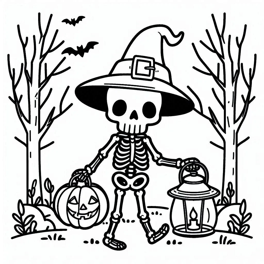 20 Skeleton coloring pages unique (Free Printables PDF)