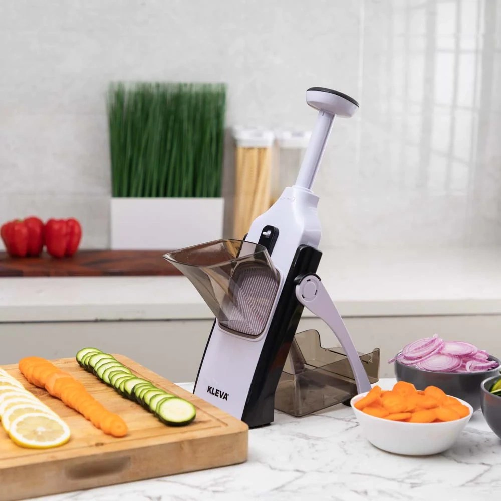 Slice, Dice & Julienne with One Push Slicer » Kleva Safety Slicer