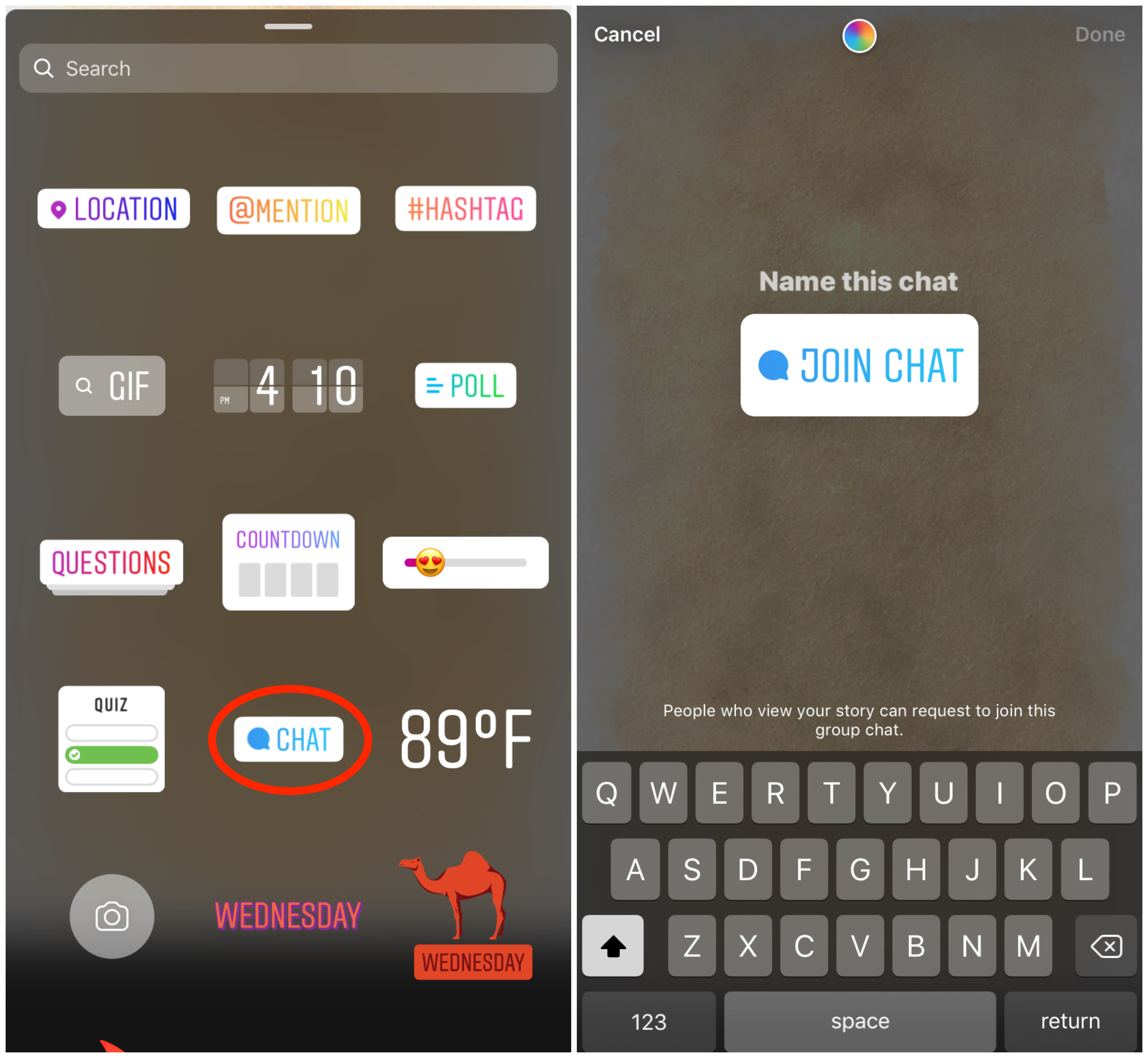 Instagram's new chat sticker lets you create and join conversations in