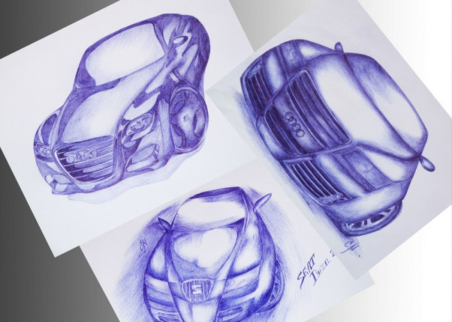 срисовывать ручкой