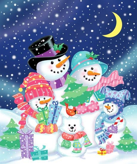 снеговик картинка нарисованная