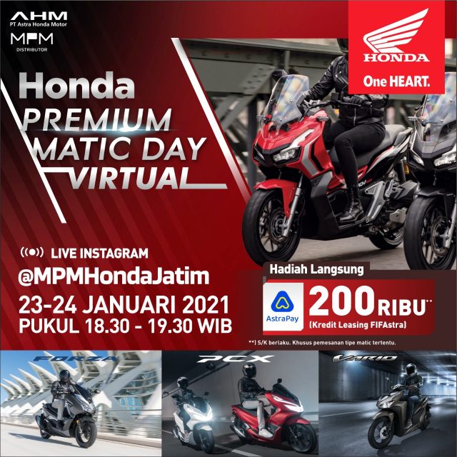 Digelar 2 Hari, Honda Premium Matic Day Virtual Banjir Promo Dan Hadiah