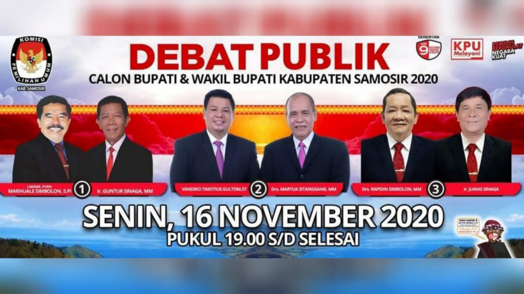 Tiga Paslon Bupati Dan Wakil Bupati Samosir Siap Ikuti Debat Perdana