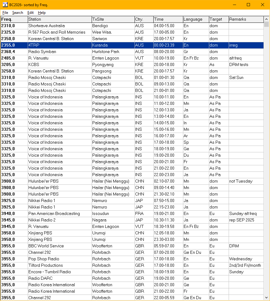 Klingenfuss Super Frequency List on CD