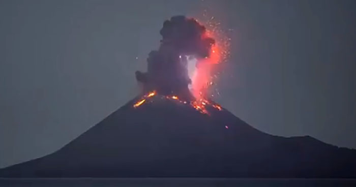 Krakatoa Volcano Eruption Captured On Video On April 11, 2020