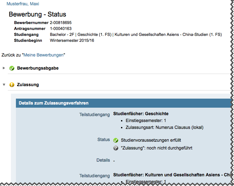 Bewerbende mit deutscher HZB