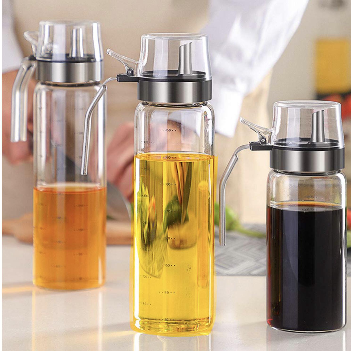 Glass Oil Dispenser With Handle Kløverblad