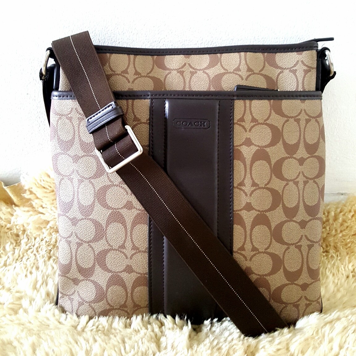 COACH Signature Zip Top Crossbody Bag