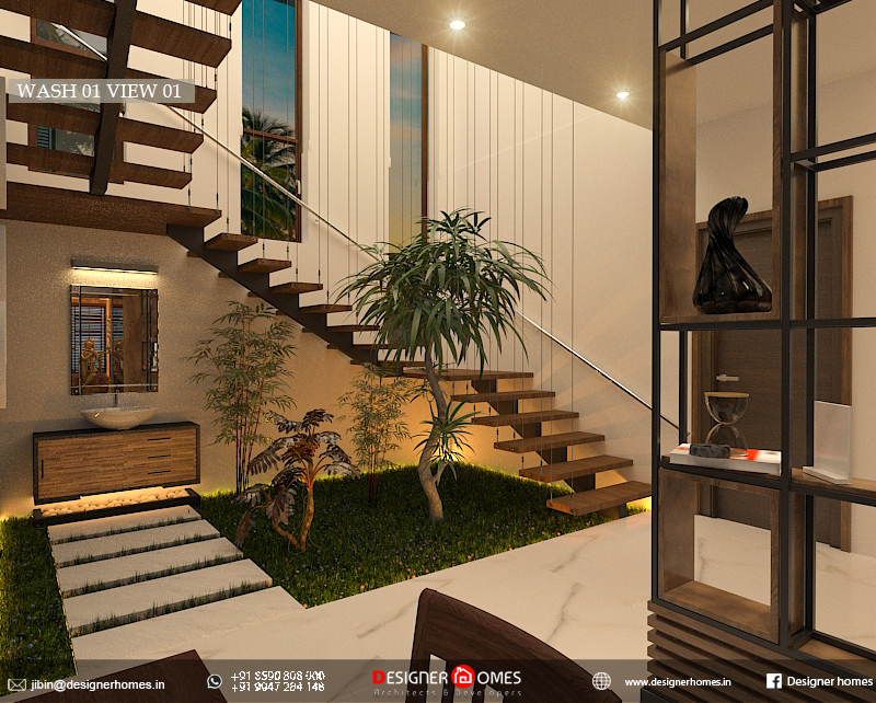 Staircase design kerala Kerala Model Home Plans