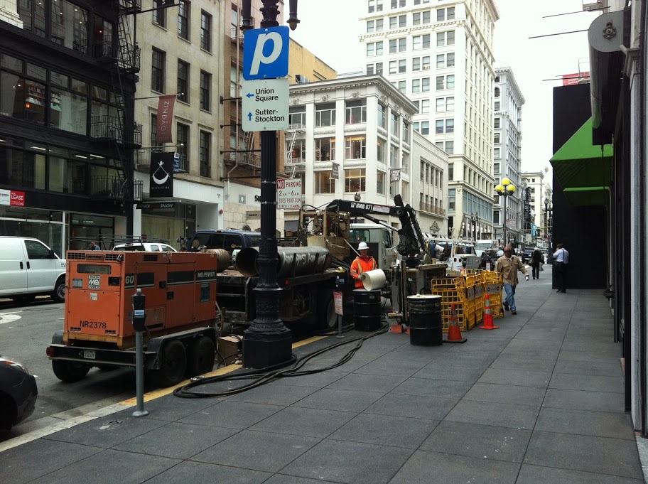 Sidewalk Elevator Drilling K.M. McRae Inc. Bay Area