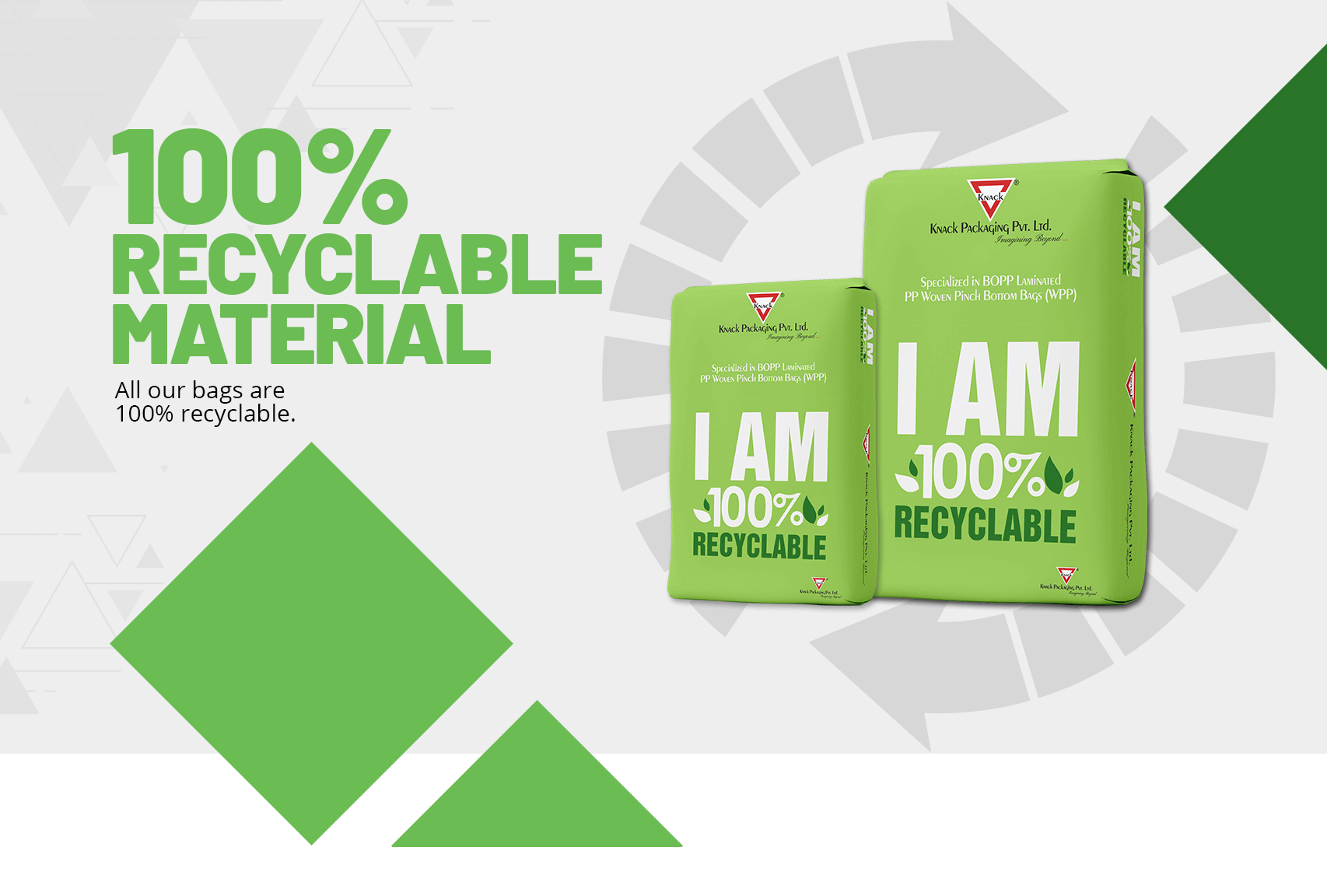 I am 100 Recyclable. Knack Packaging