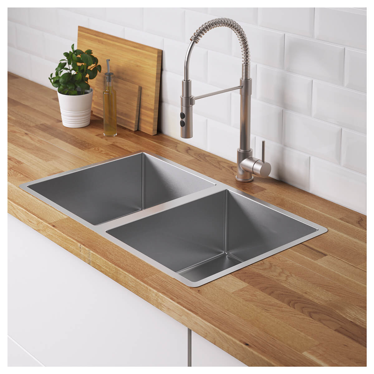 Double bowl top mount sink
