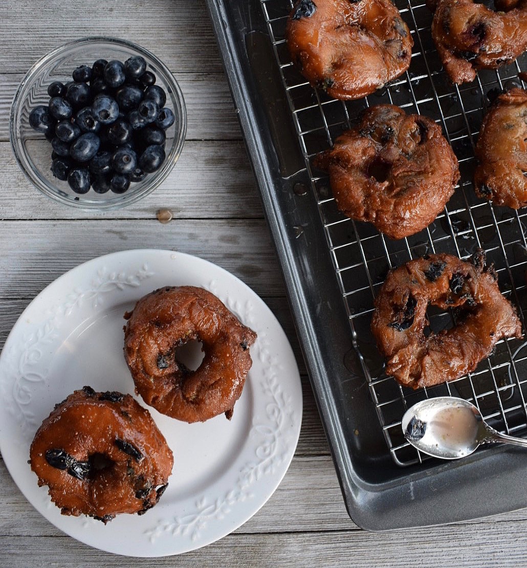 Blueberry Cake Doughnuts kneadmorefood