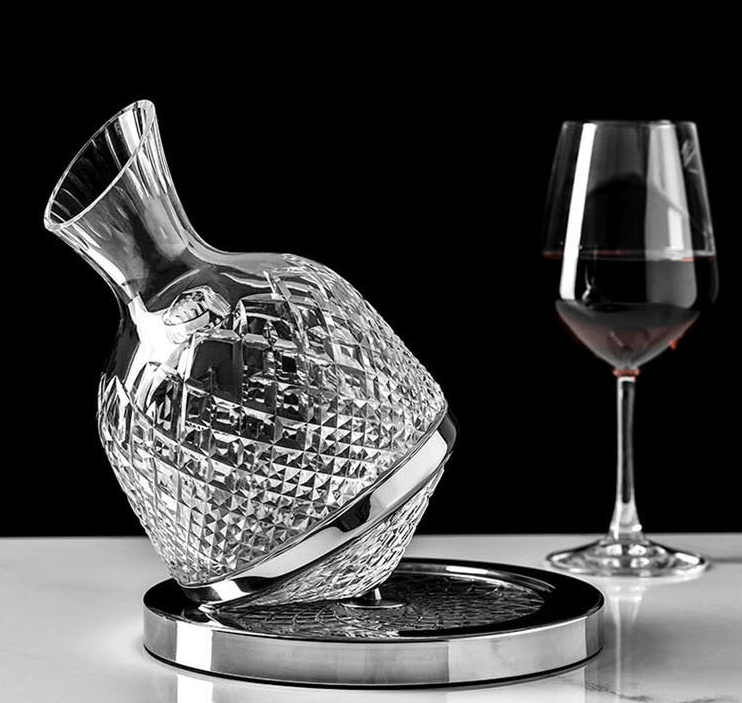 Rotating Crystal Wine Decanter (1500ml) Knead This LTD
