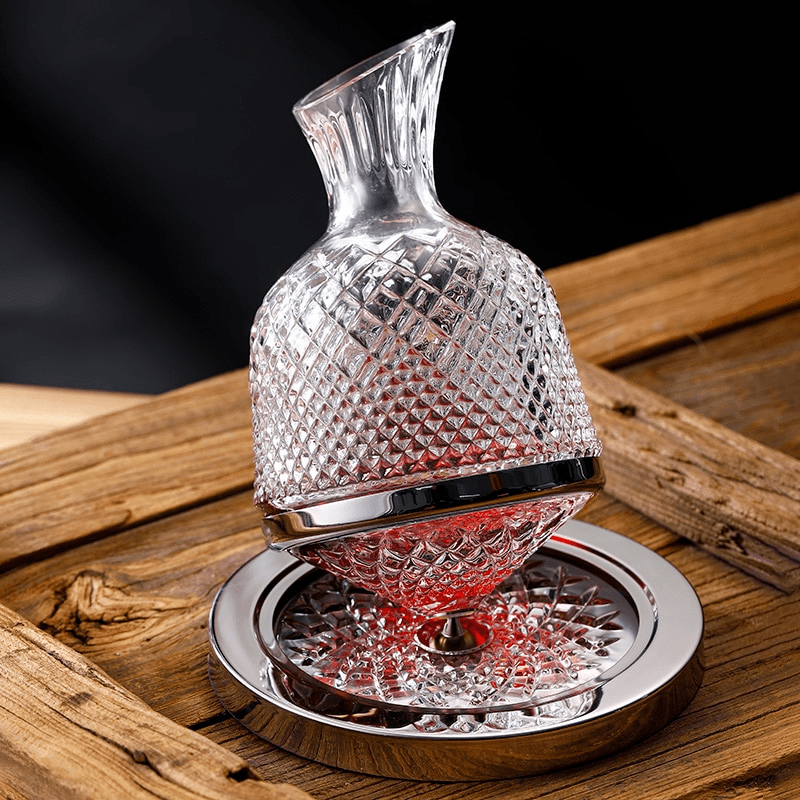 Rotating Crystal Wine Decanter (1500ml) Knead This LTD