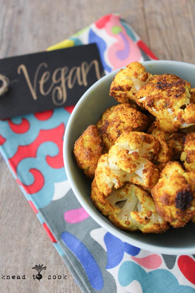 Indian Spiced Roasted Cauliflower. Vegan. Gluten Free.