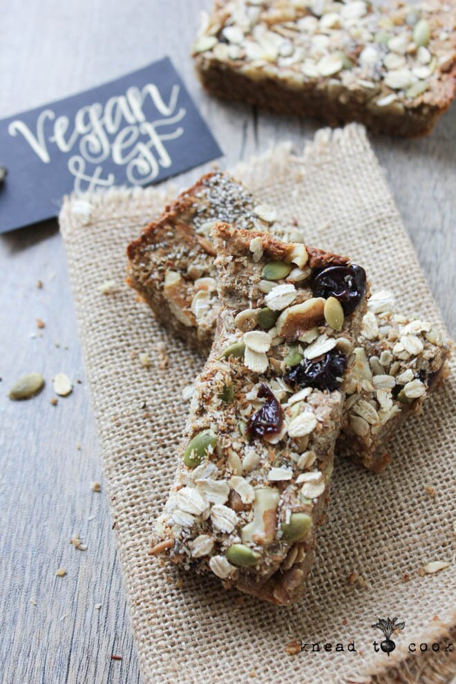 Breakfast Oatmeal Bars. Vegan. Gluten Free.