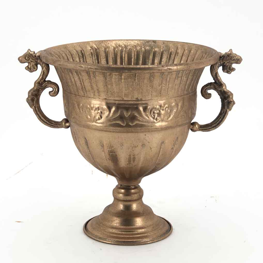 Gold metal Vase (26cm) Knick Knacks Australia