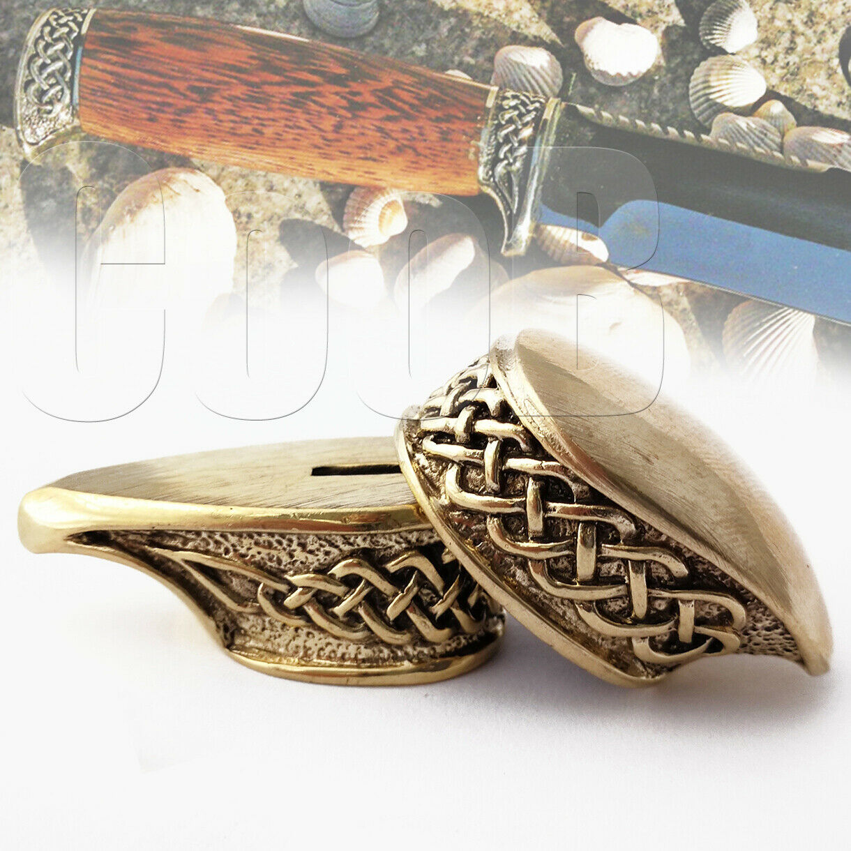 Set of Finger Guard & Pommel 16 for Custom Knife Making Handle Bronze