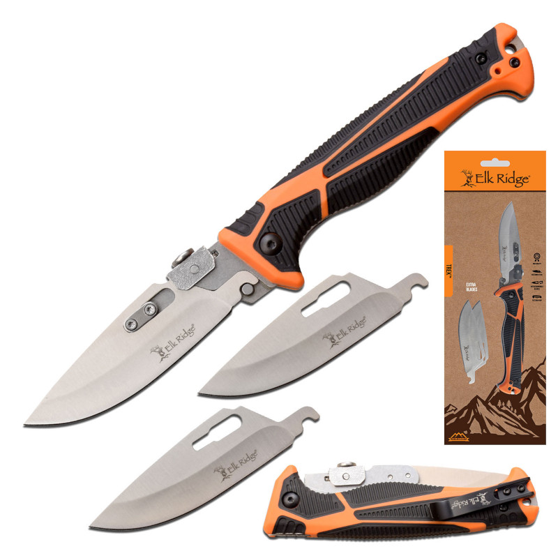 Elk Ridge 9 Inch Hunting Game Folding Knife with Changeable