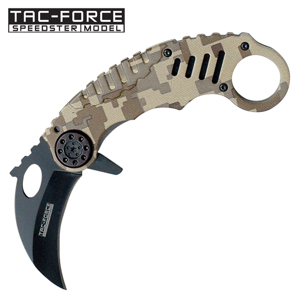 Karambit Style Desert Camo Assisted Opening Tactical KnifeT