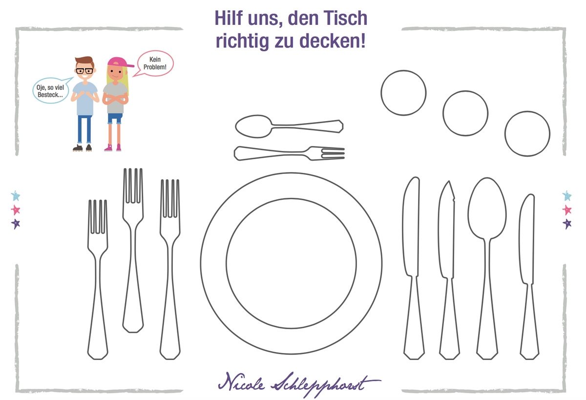 Tischset zum Ausmalen › KniggeTrainerin Nicole Schlepphorst