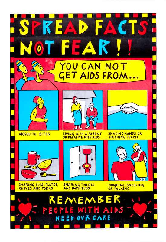 The message in the image AIDS poster art Knight Foundation