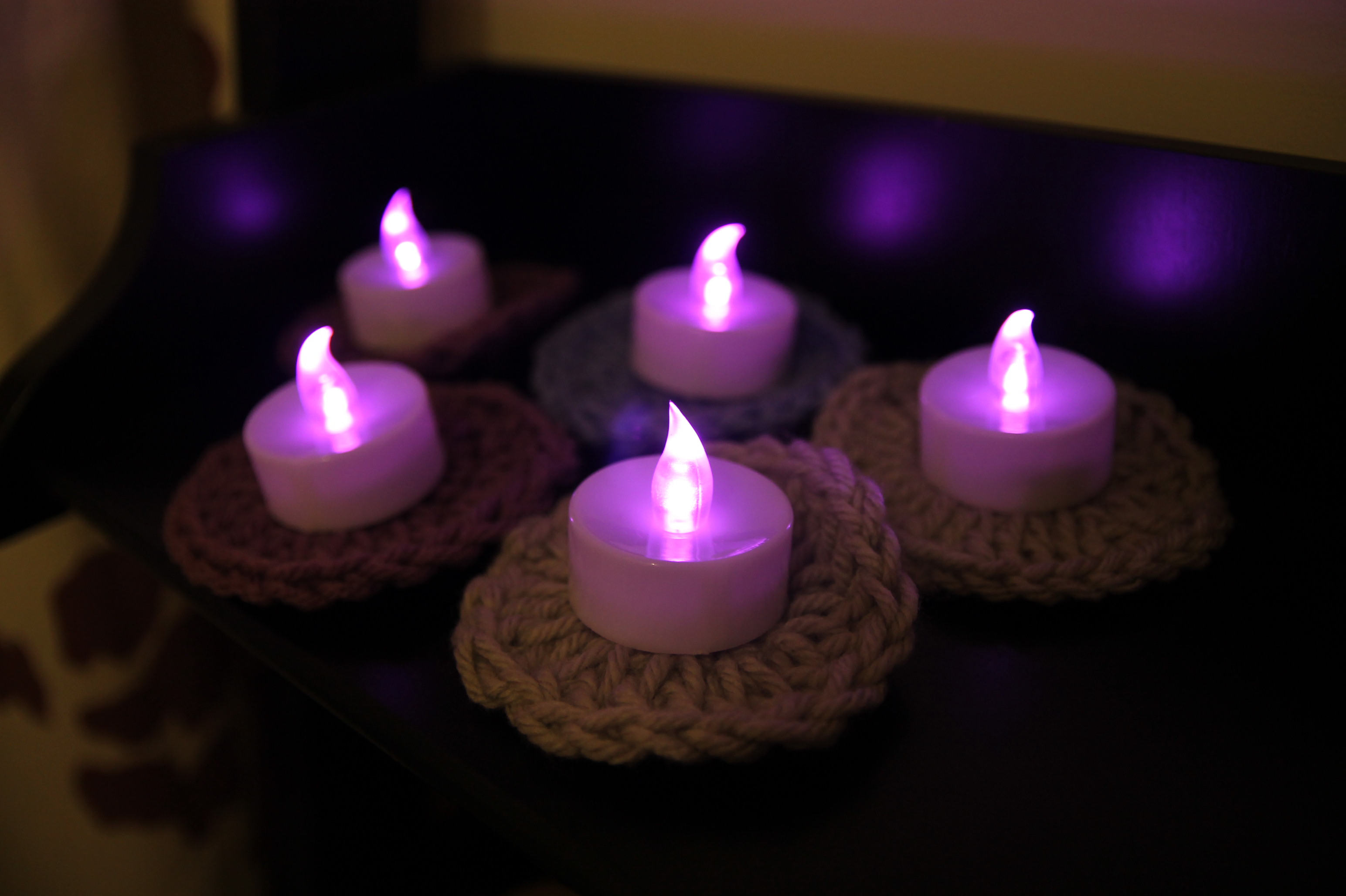 Flameless Tea Light Coasters KnitHacker