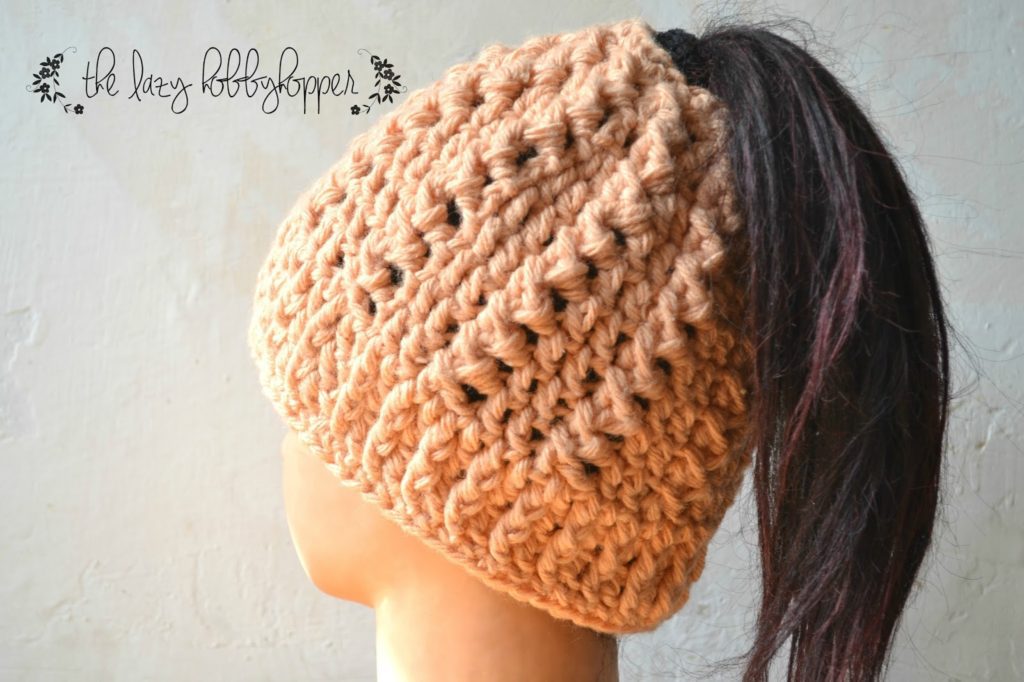 The Best Free Crochet Ponytail Hat Patterns (aka Messy Bun Beanies