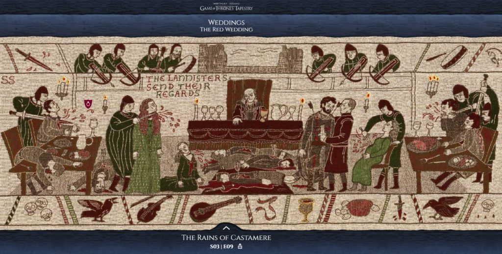 UPDATED! Incredible Interactive 250ft 300ft Game of Thrones Tapestry