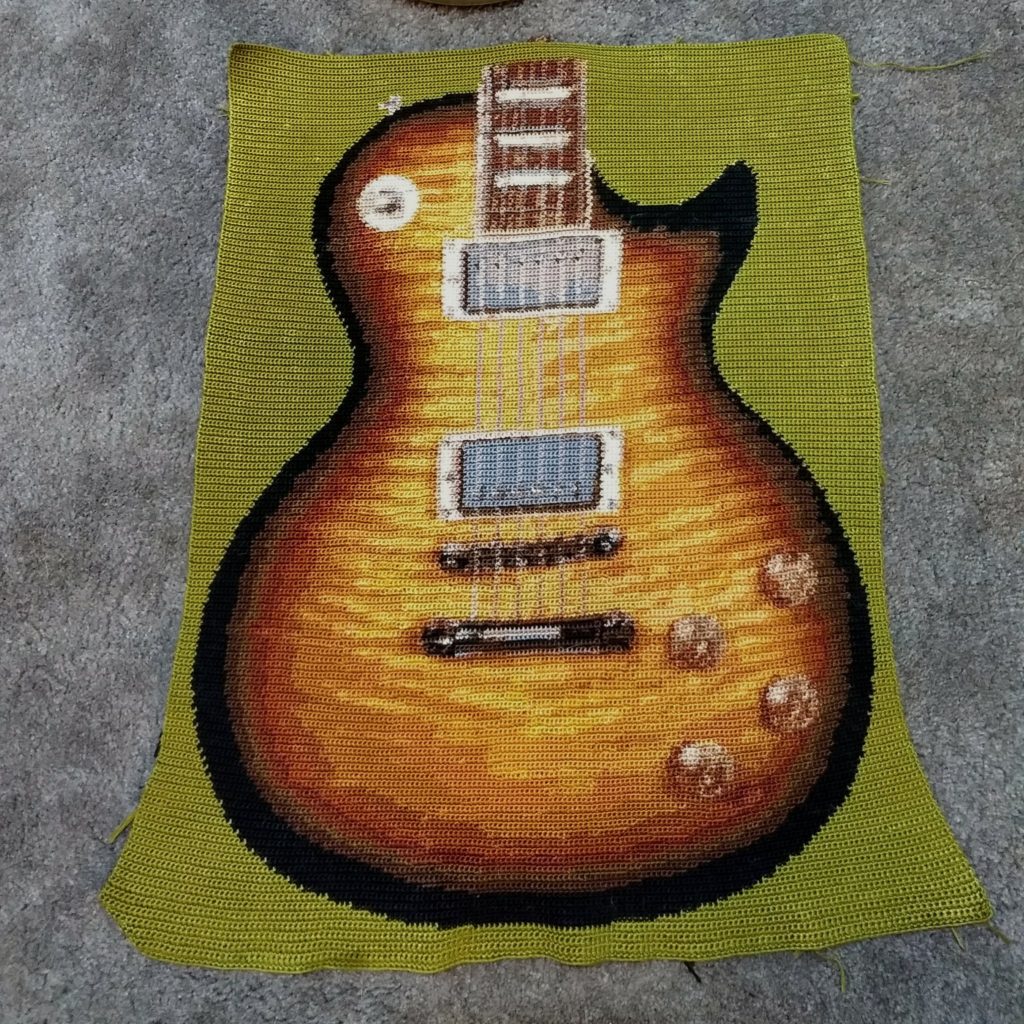 Rachel Howard’s Crochet Gibson Guitar Blanket is BonkersBrilliant