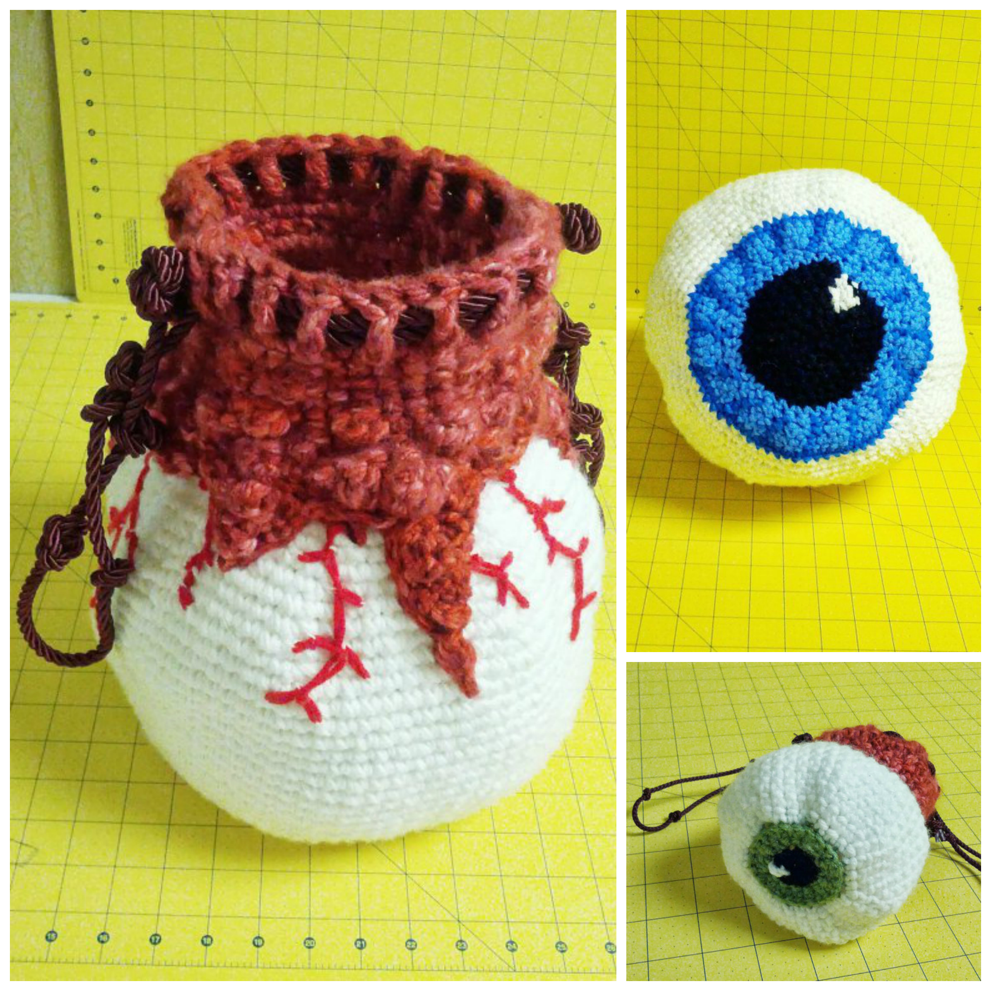 Crochet a Creepy Eyeball Bag … Get the Pattern, Freak Out Your Friends