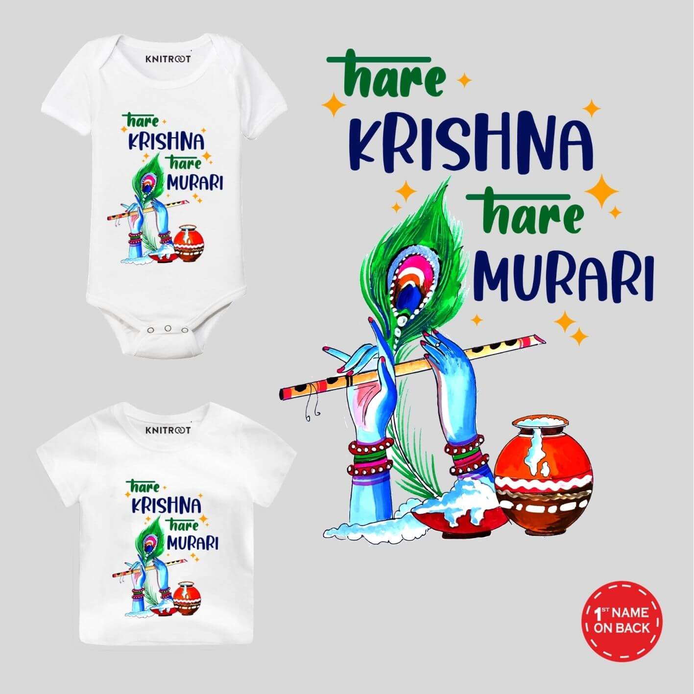 Krishna Jayanthi Dress for boy baby Custom Onesie & Tshirts Knitroot