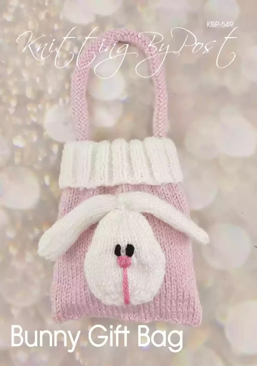Bunny Rabbit Gift Bag Knitting Pattern Knitting by Post