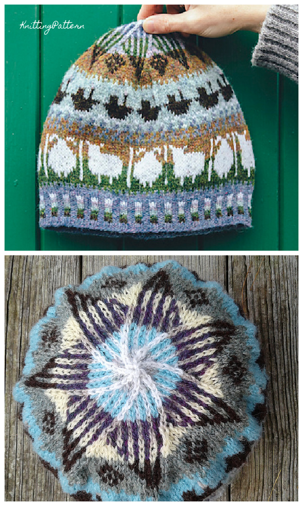 Knit Fair Isle Sheep Hat Free Knitting Pattern & Paid Knitting Pattern