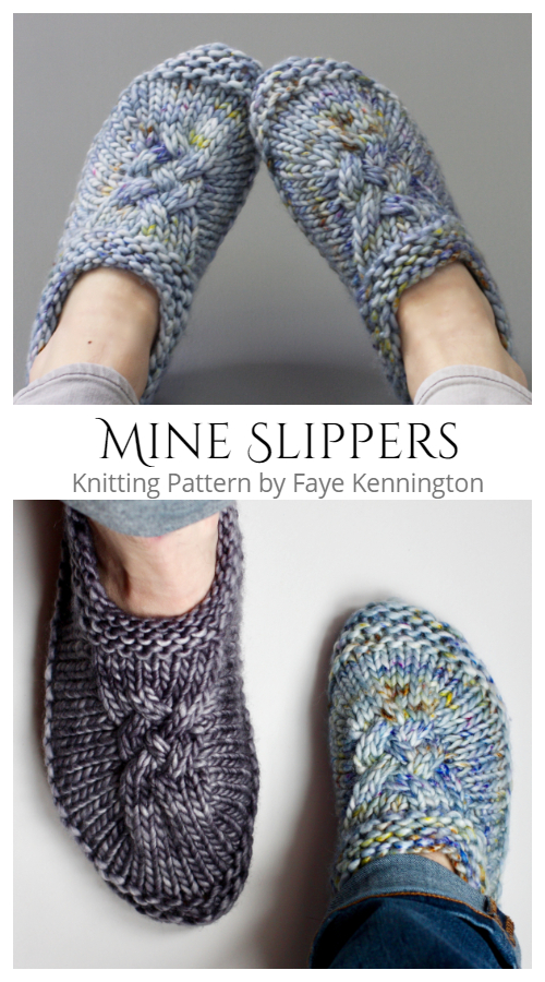 Cable Slippers Knitting Patterns Knitting Pattern