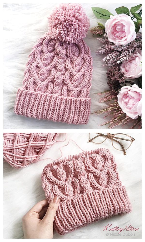 Cable Heart Hat Free Knitting Pattern & Paid Knitting Pattern