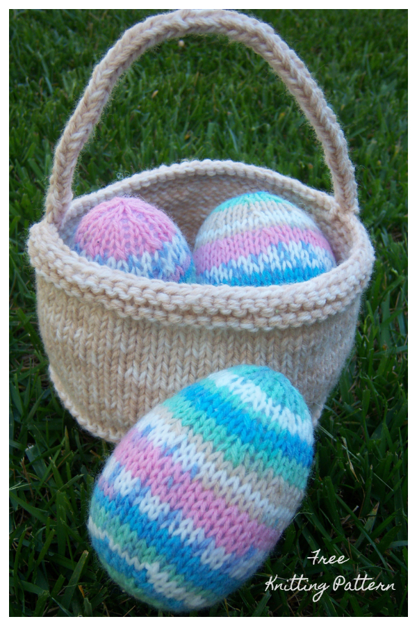 Mini Easter Basket Free Knitting Patterns Knitting Pattern