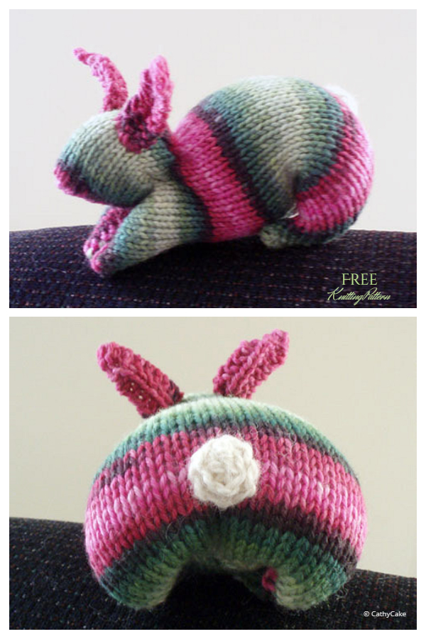 Easy Knit Square Bunny Free Knitting Pattern Knitting Pattern
