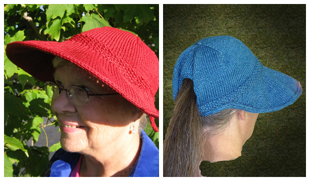 Knit Sun Visor Cap Free Knitting Pattern & Paid Knitting Pattern