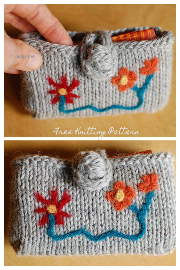 Knit Pocket Tissue Cover Free Knitting Patterns Knitting Pattern